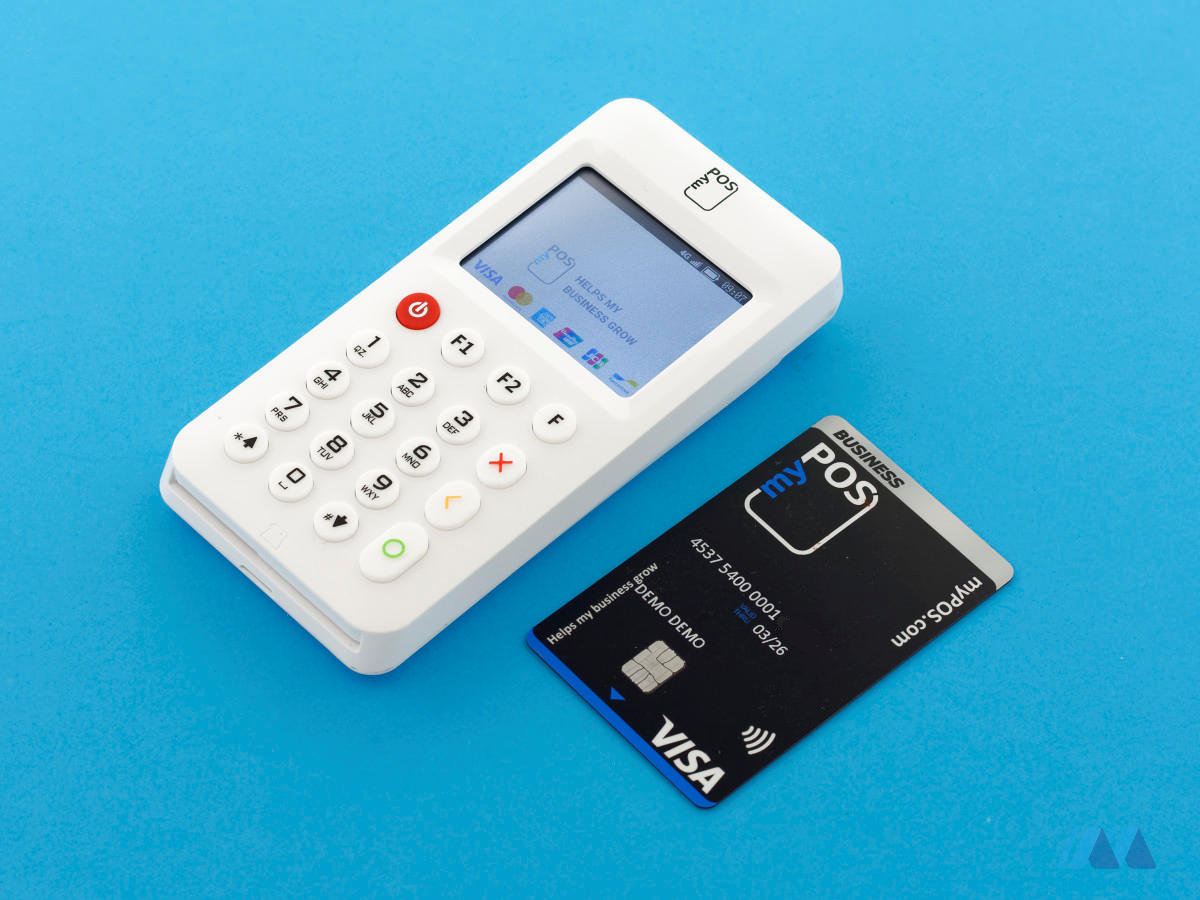 Leitor myPOS Go2 e cartão Visa