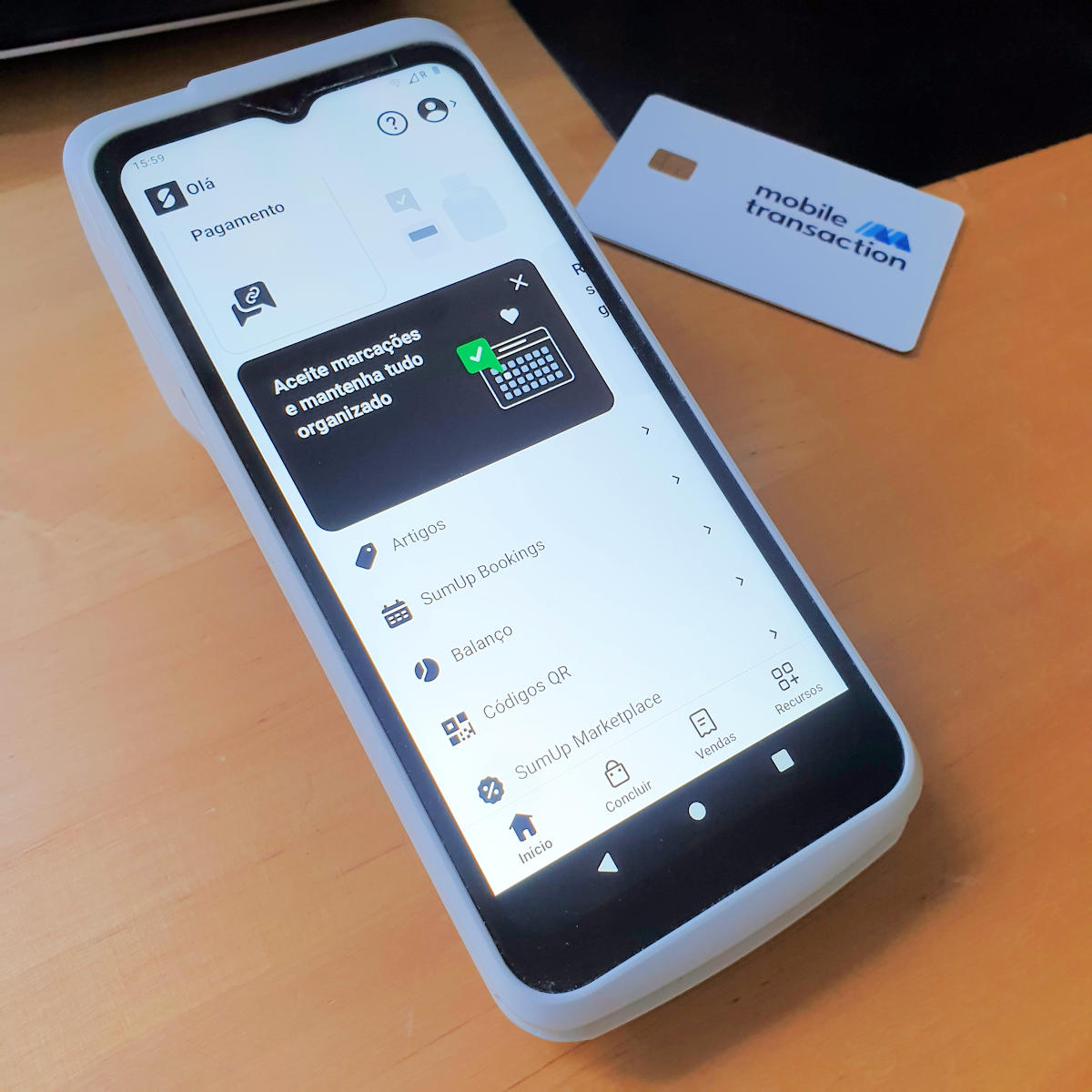 Teste do terminal da SumUp pela Mobile Transaction